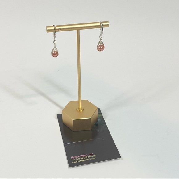 Handmade Glass Bead Dangling Earrings - Picture 2 of 3